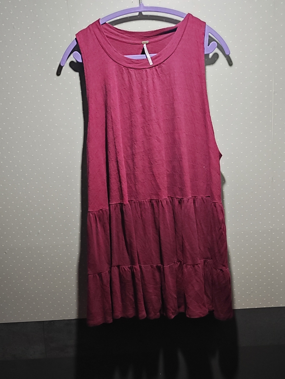 Free People Sleeveless Tiered Tunic in Berry